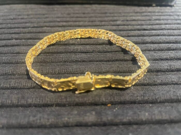 vintage 14k yellow gold nugget bracelet 4725