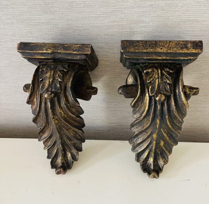 vintage 1970s boho chic wall brackets bookends pair 9431