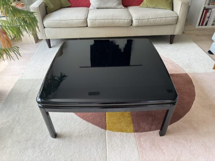 vintage 1980s postmodern black lacquer coffee table 9864