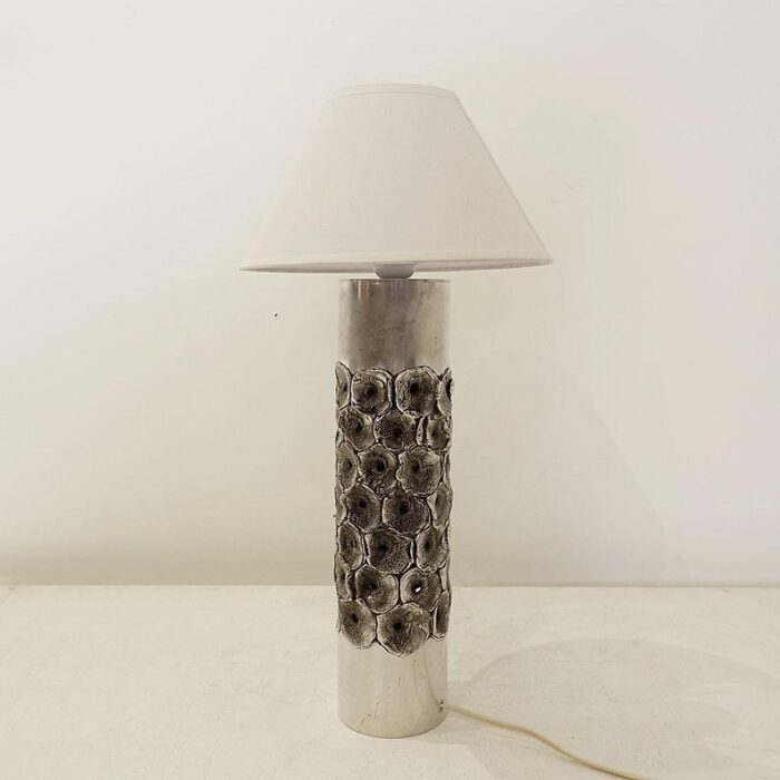 vintage aluminium table lamp attributed to willy luyckx for aluclair 1970s 5243