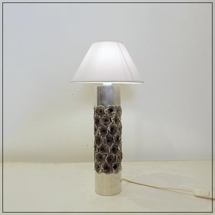 vintage aluminium table lamp attributed to willy luyckx for aluclair 1970s 7554