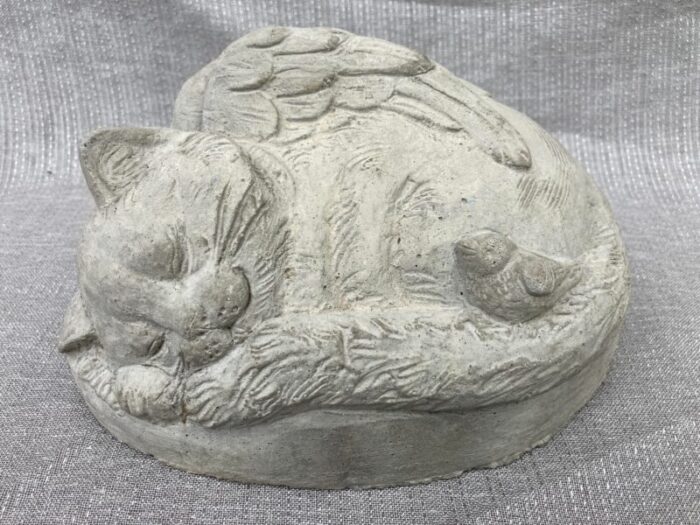 vintage angel cat garden statue 1826