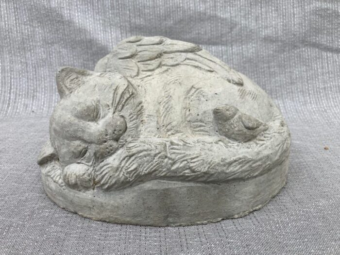 vintage angel cat garden statue 6346