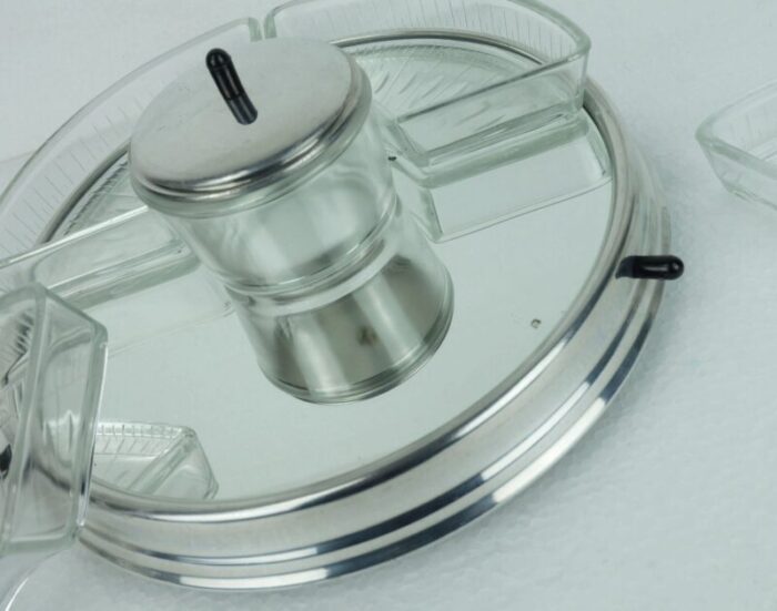 vintage art deco lazy susan relish server with rotating tray 8