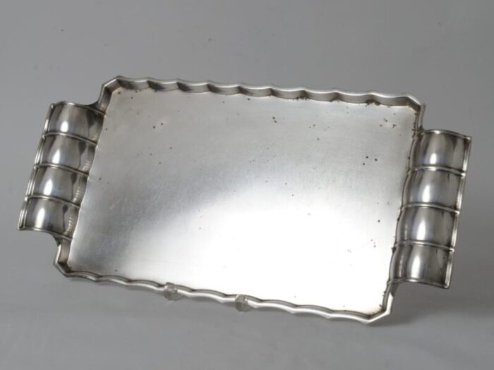 vintage art deco silver plated tray from sandrik 1930s 5