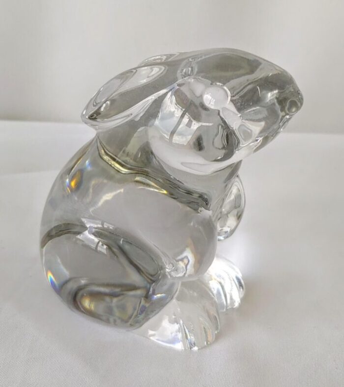 vintage baccarat crystal seated rabbit paperweight 2701