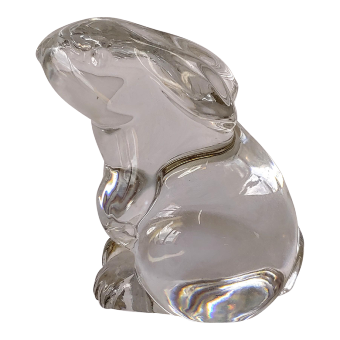 vintage baccarat crystal seated rabbit paperweight 8123