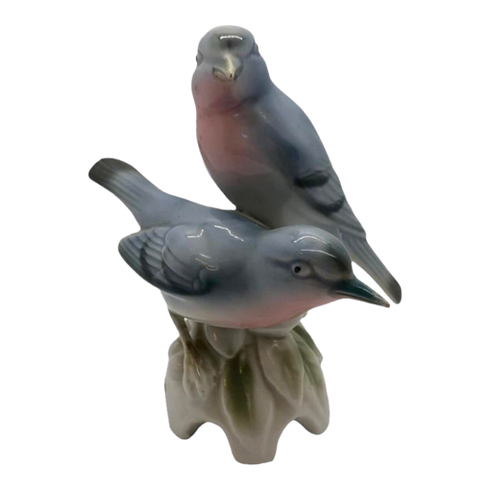 vintage bavarian porcelain 2 bluebird figurine by gerold porzellan 6358