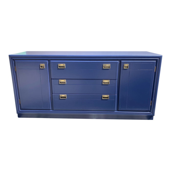 vintage bernhardt credenza in navy 2216