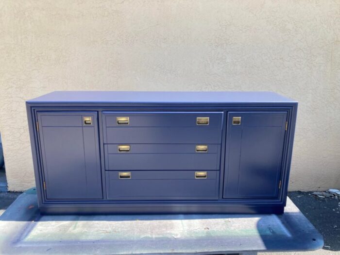 vintage bernhardt credenza in navy 3977