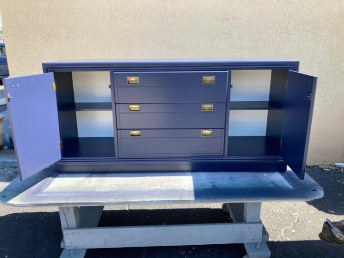 vintage bernhardt credenza in navy 7335