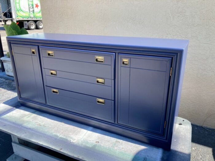 vintage bernhardt credenza in navy 8202