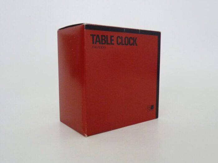 vintage black table clock by shiseido japan 1980s 7