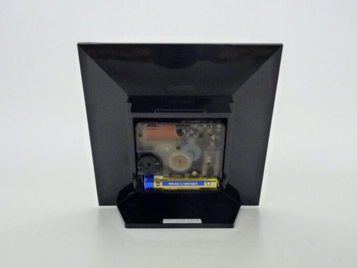 vintage black table clock by shiseido japan 1980s 9