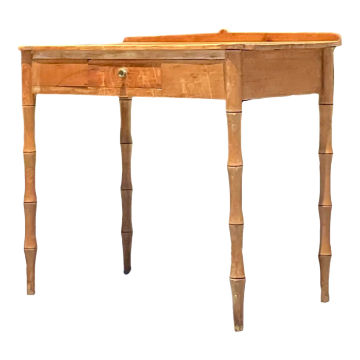 vintage boho 19th century carved bamboo writing desk 5931