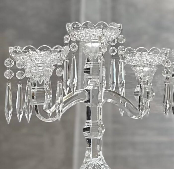 vintage candelabras crystal royal limited crystal czech republic with hanging crystals a pair 9272