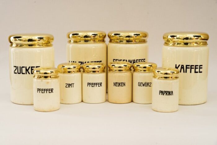 vintage ceramic spice jars 1930s set of 10 1