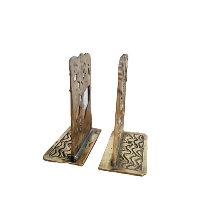 vintage chinese bookends in brass 1920s set of 2 5