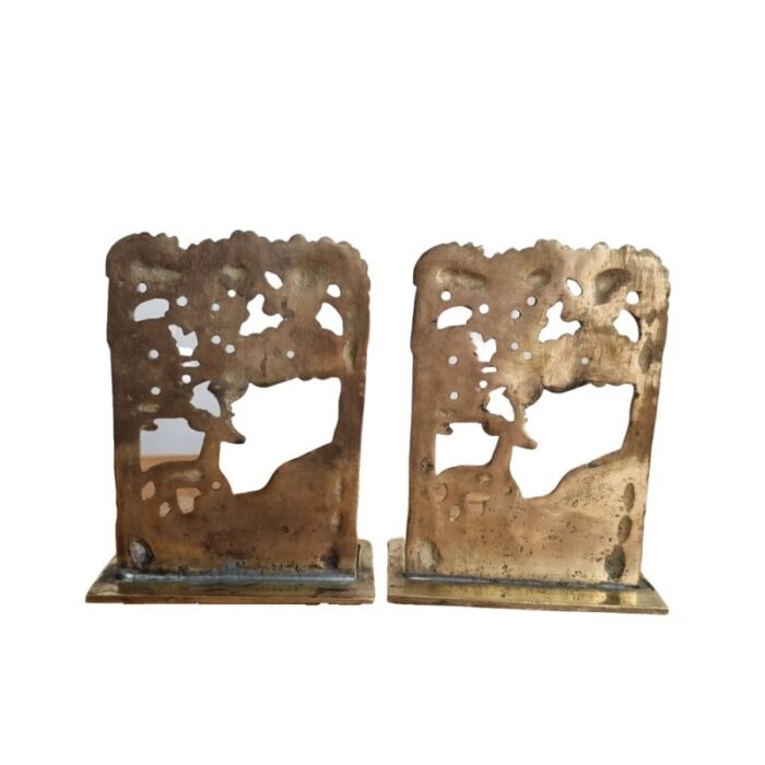 vintage chinese bookends in brass 1920s set of 2 6