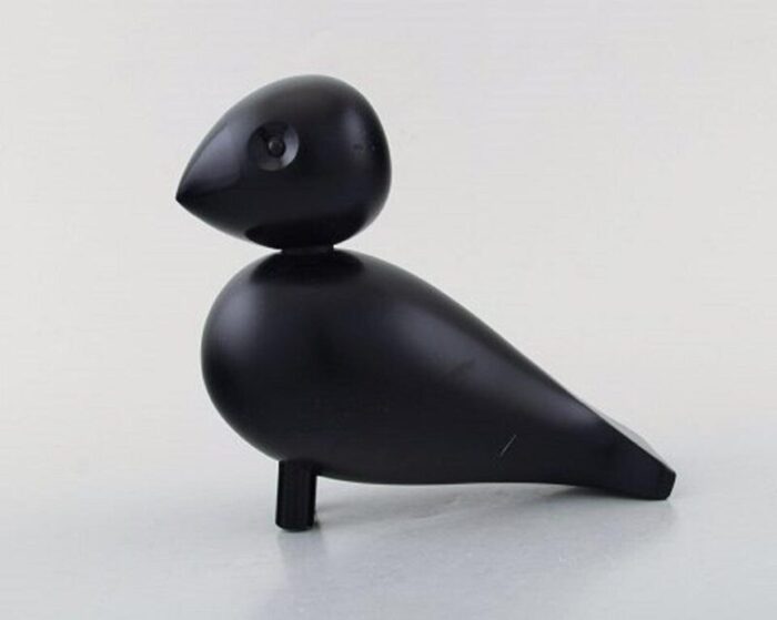 vintage danish black wooden bird by kay bojesen 3