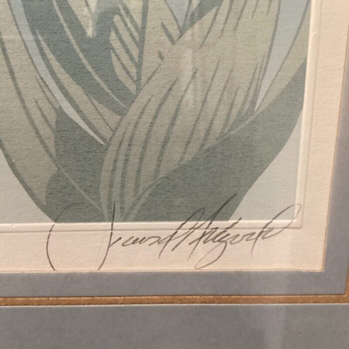 vintage david allgood embossed serigraph tulips 1982 signed framed 4892