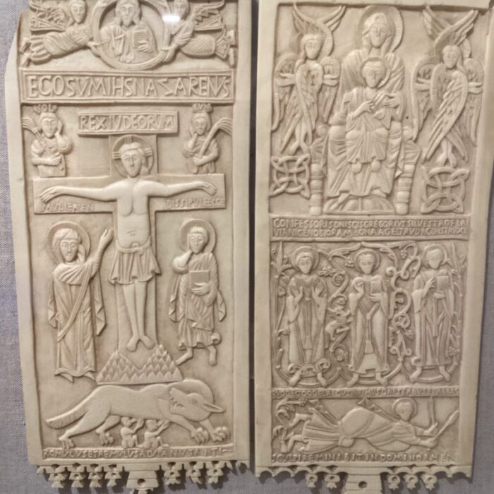 vintage diptych of rambona central italy late 9th early 10th century ivory vatican city reproduction from vatican museum 4046