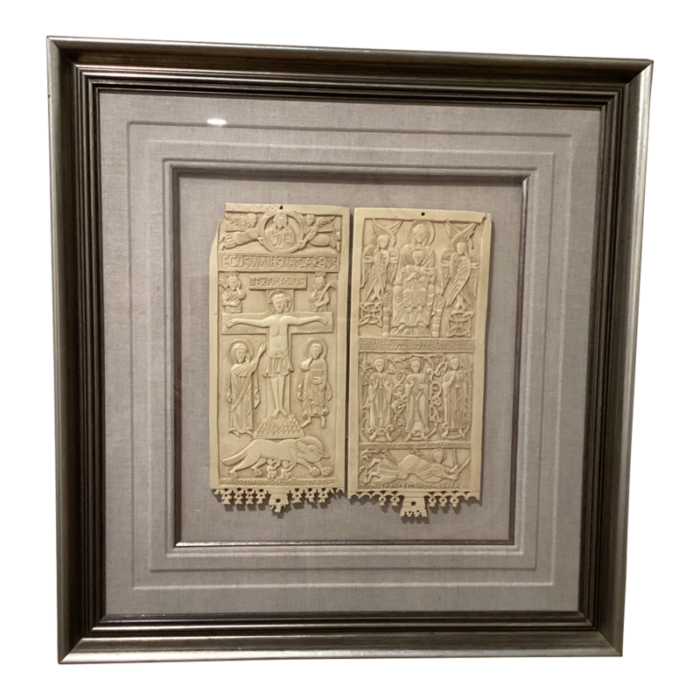 vintage diptych of rambona central italy late 9th early 10th century ivory vatican city reproduction from vatican museum 4318