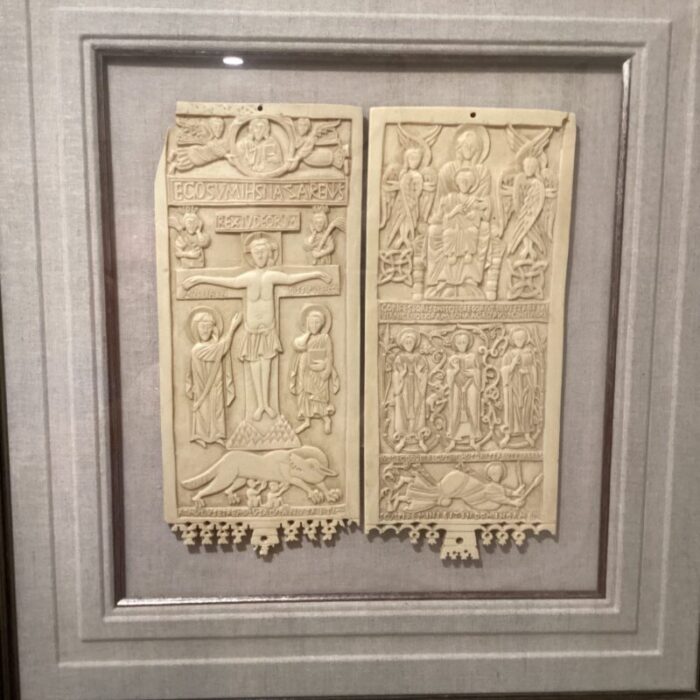 vintage diptych of rambona central italy late 9th early 10th century ivory vatican city reproduction from vatican museum 6028