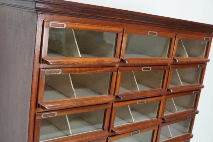 vintage dutch oak mahogany haberdashery shop cabinet 1930s 3887