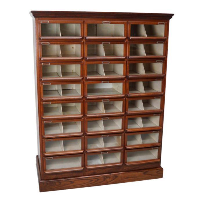 vintage dutch oak mahogany haberdashery shop cabinet 1930s 6361