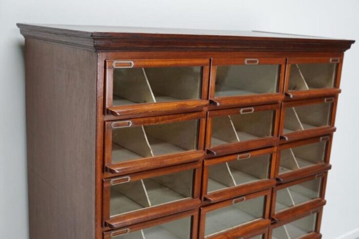 vintage dutch oak mahogany haberdashery shop cabinet 1930s 8891