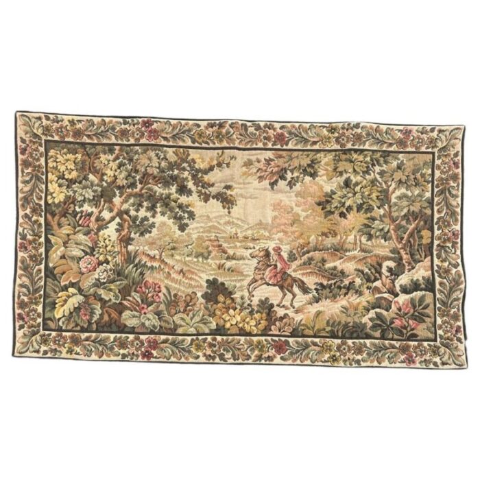 vintage french aubusson style jacquard tapestry 1950s 1