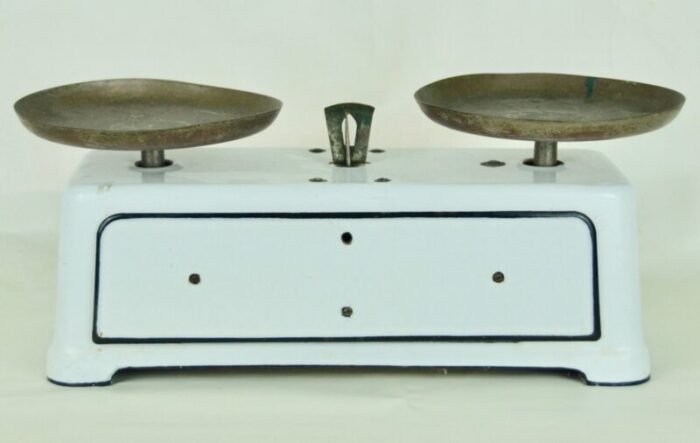 vintage french scale and weights set 1950s 1