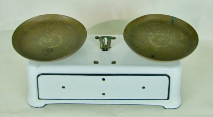 vintage french scale and weights set 1950s 2