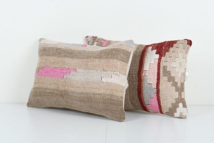 vintage geometric kilim cushion covers 2010s set of 2 2