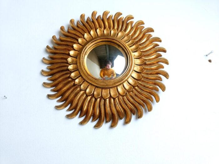 vintage golden sunburst mirror 1960s 1