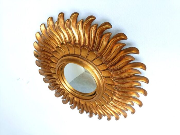 vintage golden sunburst mirror 1960s 11