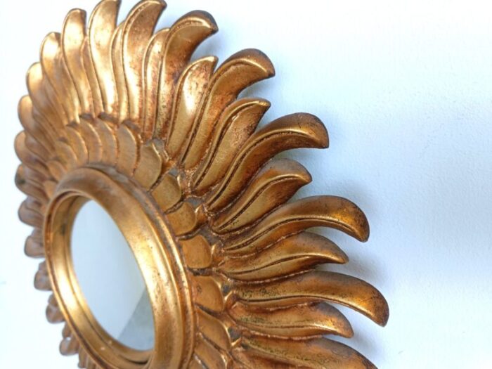 vintage golden sunburst mirror 1960s 12