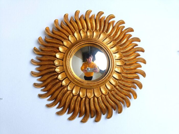 vintage golden sunburst mirror 1960s 2