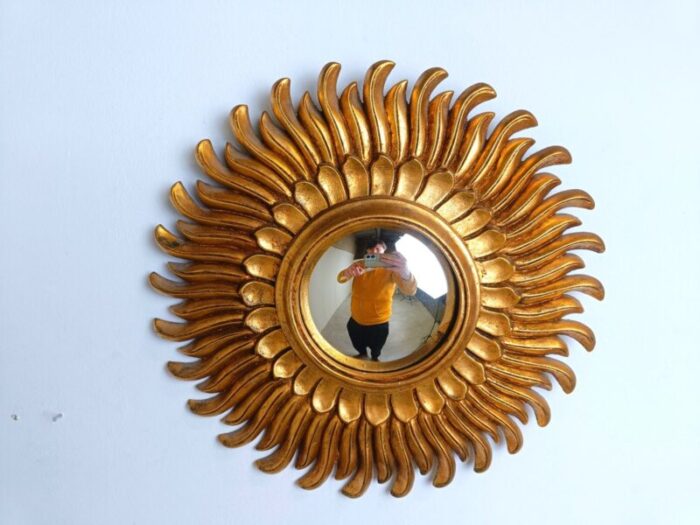 vintage golden sunburst mirror 1960s 3