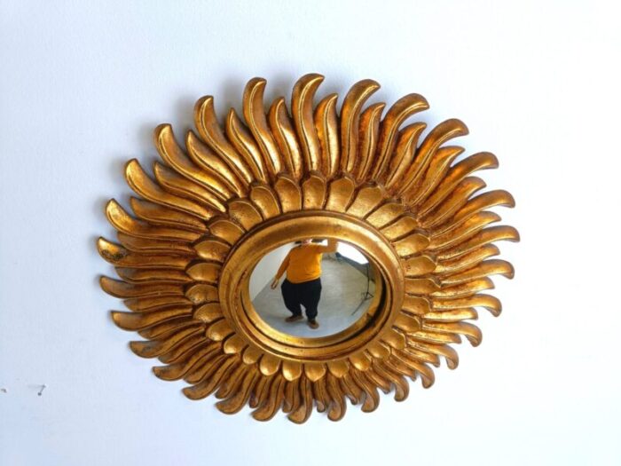 vintage golden sunburst mirror 1960s 4