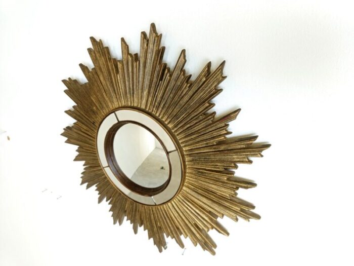 vintage golden sunburst mirror 1960s 7 1