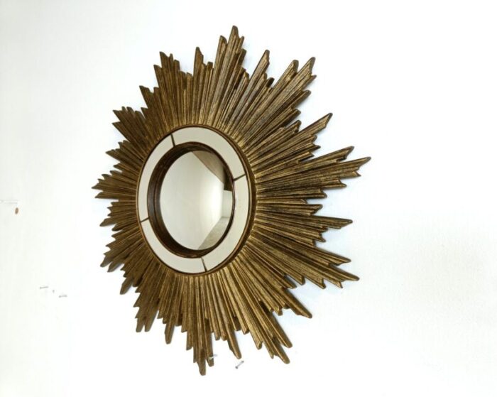 vintage golden sunburst mirror 1960s 8 1