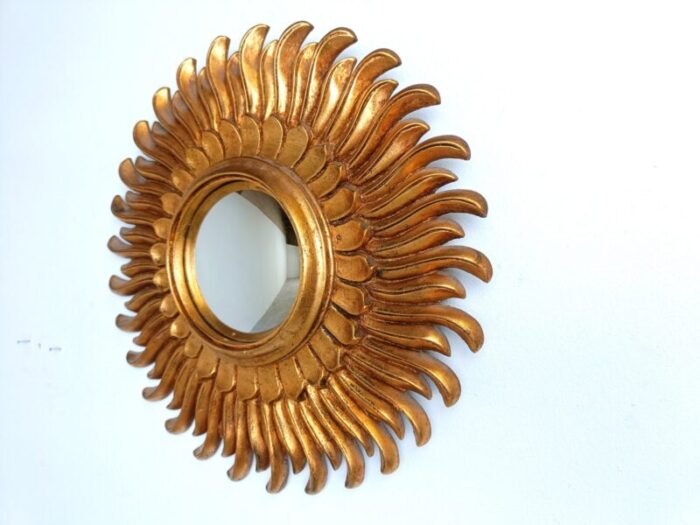 vintage golden sunburst mirror 1960s 9