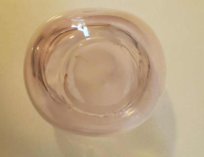 vintage hand blown small blush mauve glass vase 6610