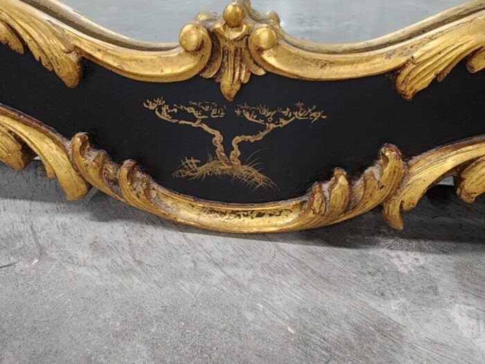 vintage hand painted chinoiserie style mirror 7561