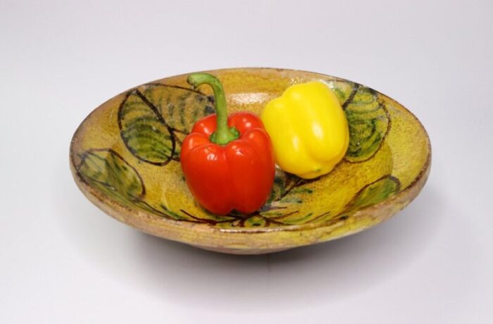 vintage handmade clay bowl or plate 1930s 10