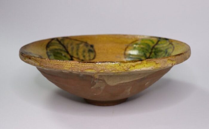 vintage handmade clay bowl or plate 1930s 11