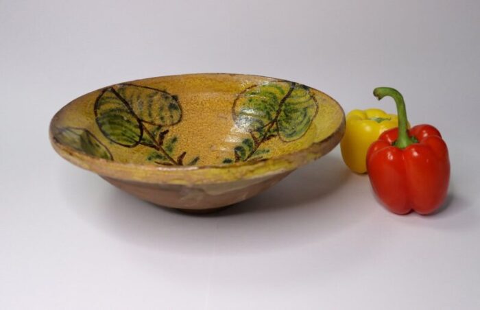 vintage handmade clay bowl or plate 1930s 16