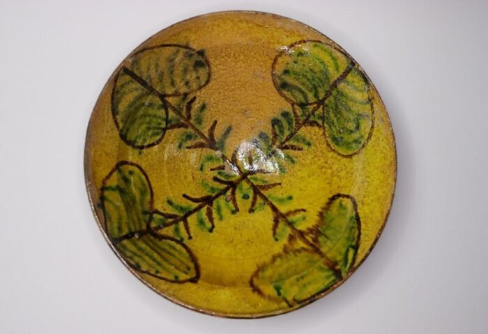 vintage handmade clay bowl or plate 1930s 3